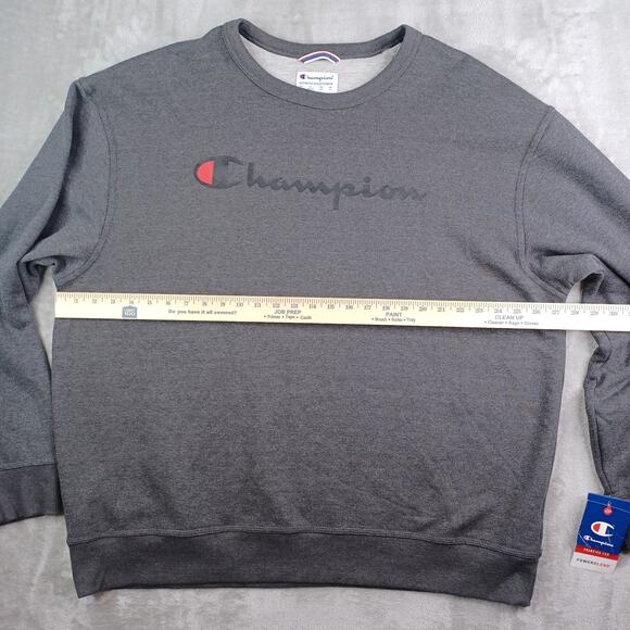Champion Men Powerblend Graphic Script Logo Sweatshirt Size 2XL Gray Crew Y06794 - Picture 10 of 13